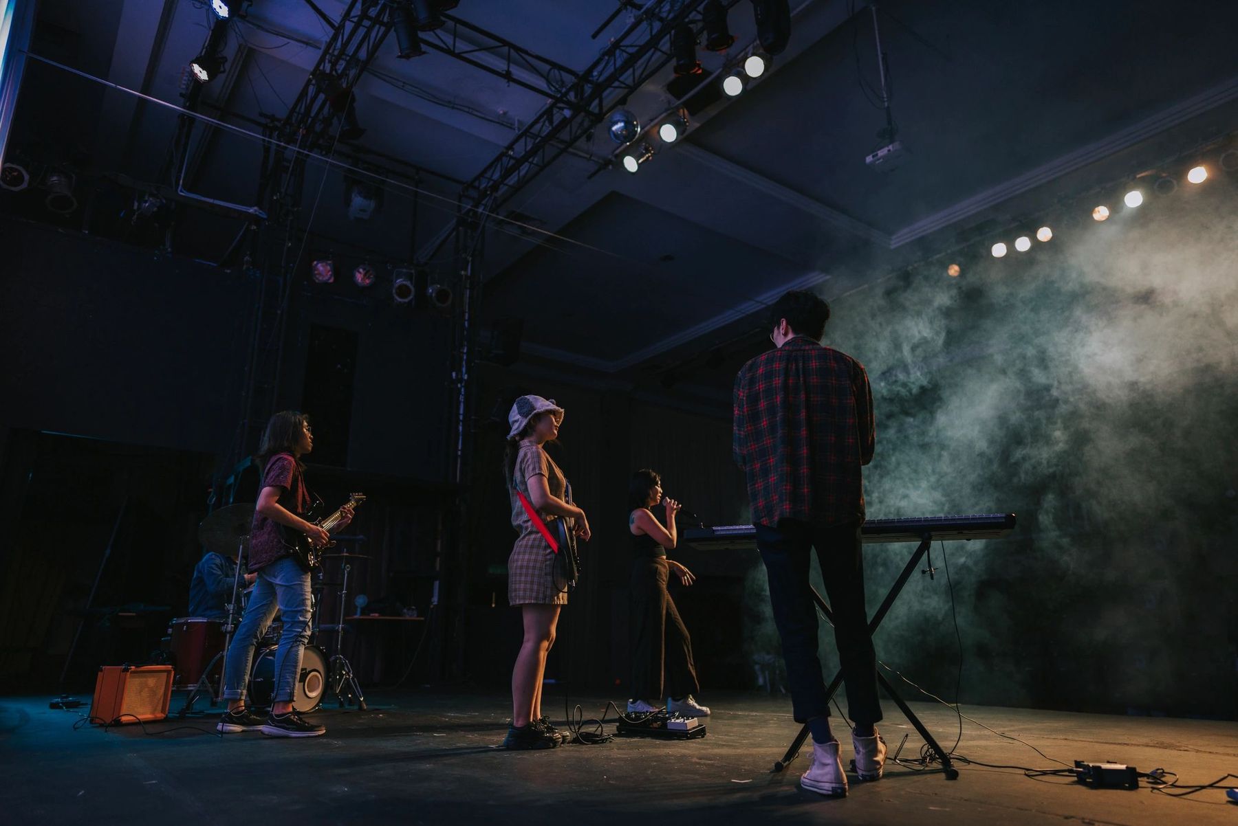 Singer performing live on stage